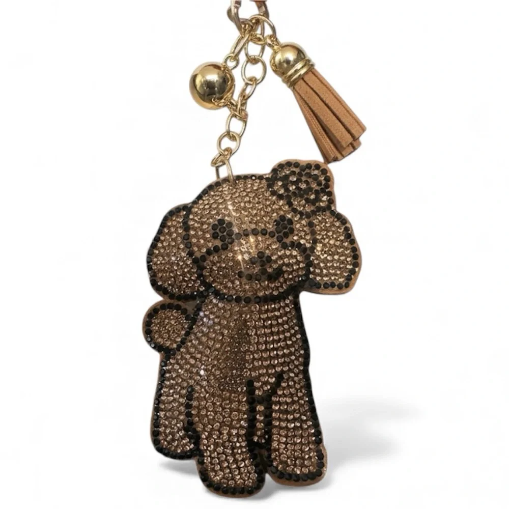 Gold Rhinestone Dog Purse Charm/ Keychain-NWT